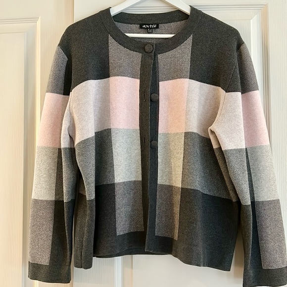 Marble pink and grey colour blocked cardigan XL-XXL - Picture 2 of 10